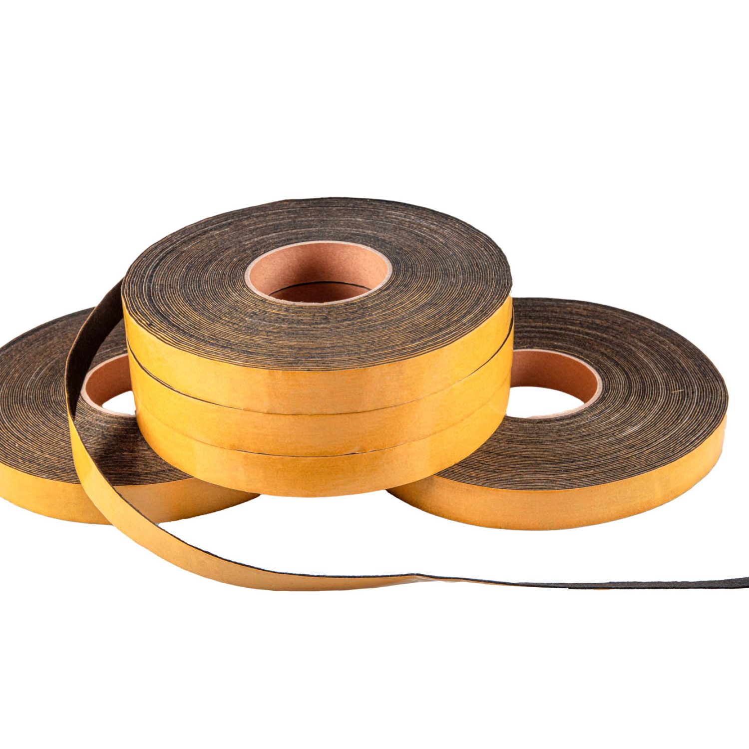 Burletes adhesivos para sellado y aislamiento en puertas y ventanas.