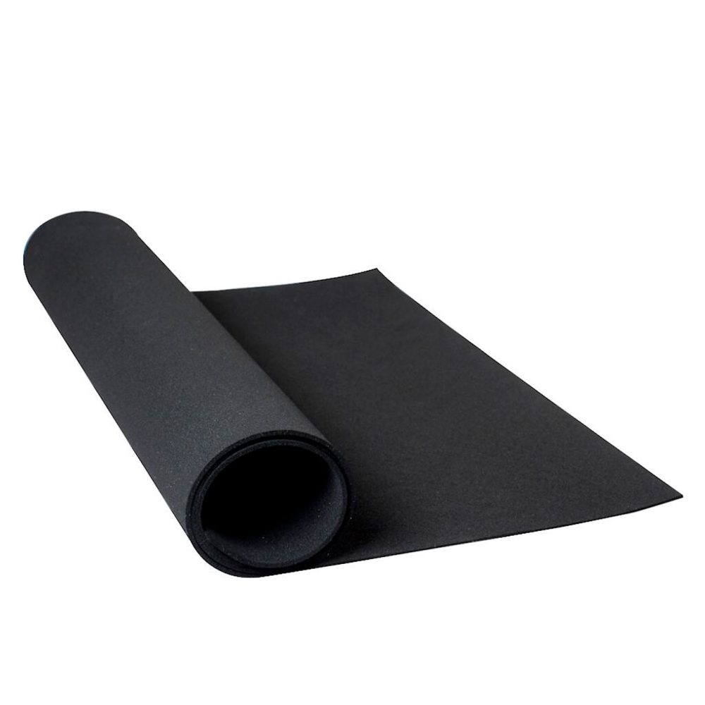 Lámina de EPDM esponjoso en rollo, flexible y resistente, ideal para aislamiento y sellado.