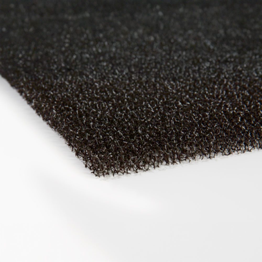 Espuma de poliuretano filtrante de poro abierto. Flexible y permeable al aire.