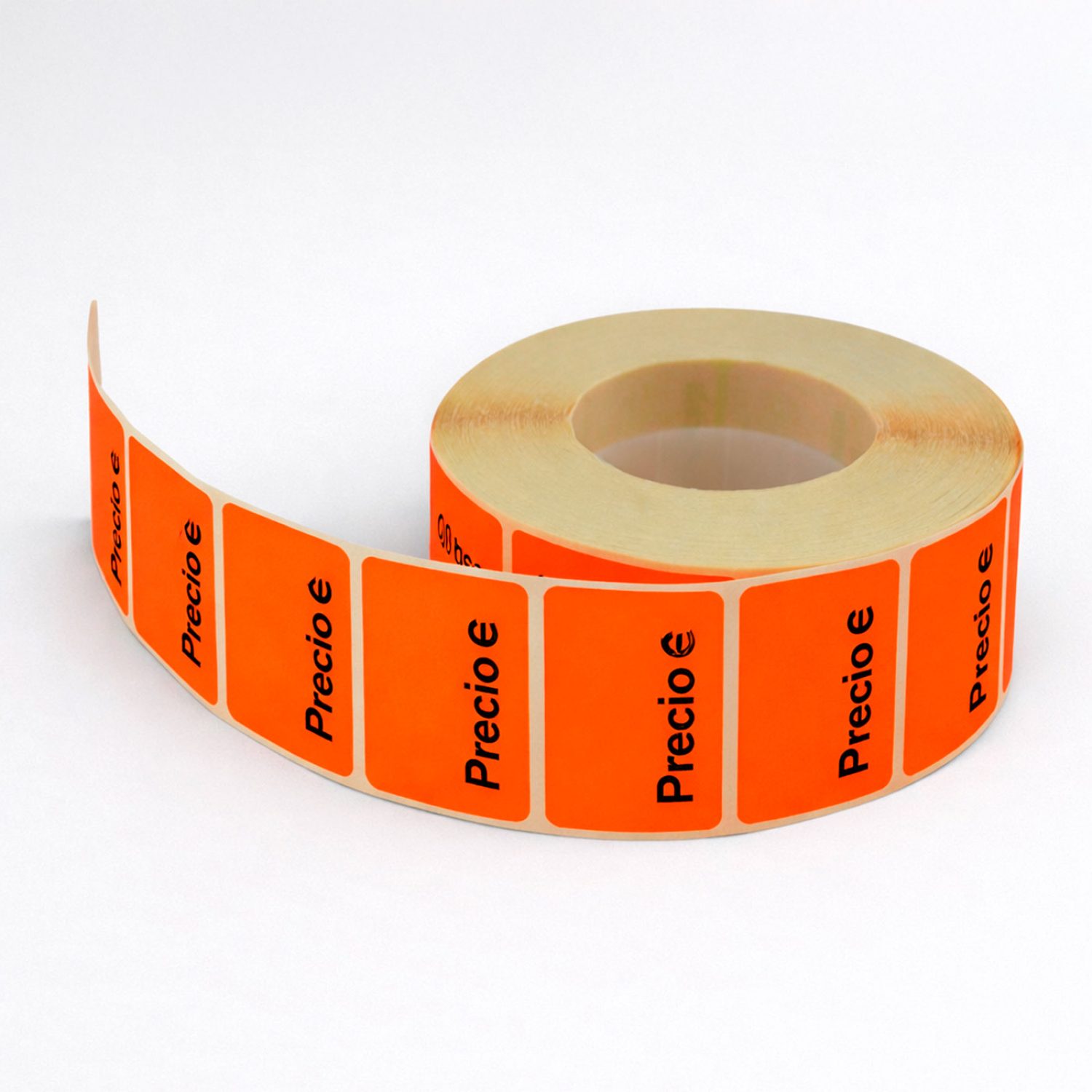 Rollo de etiquetas adhesivas impresas para marcado y señalización de precios.