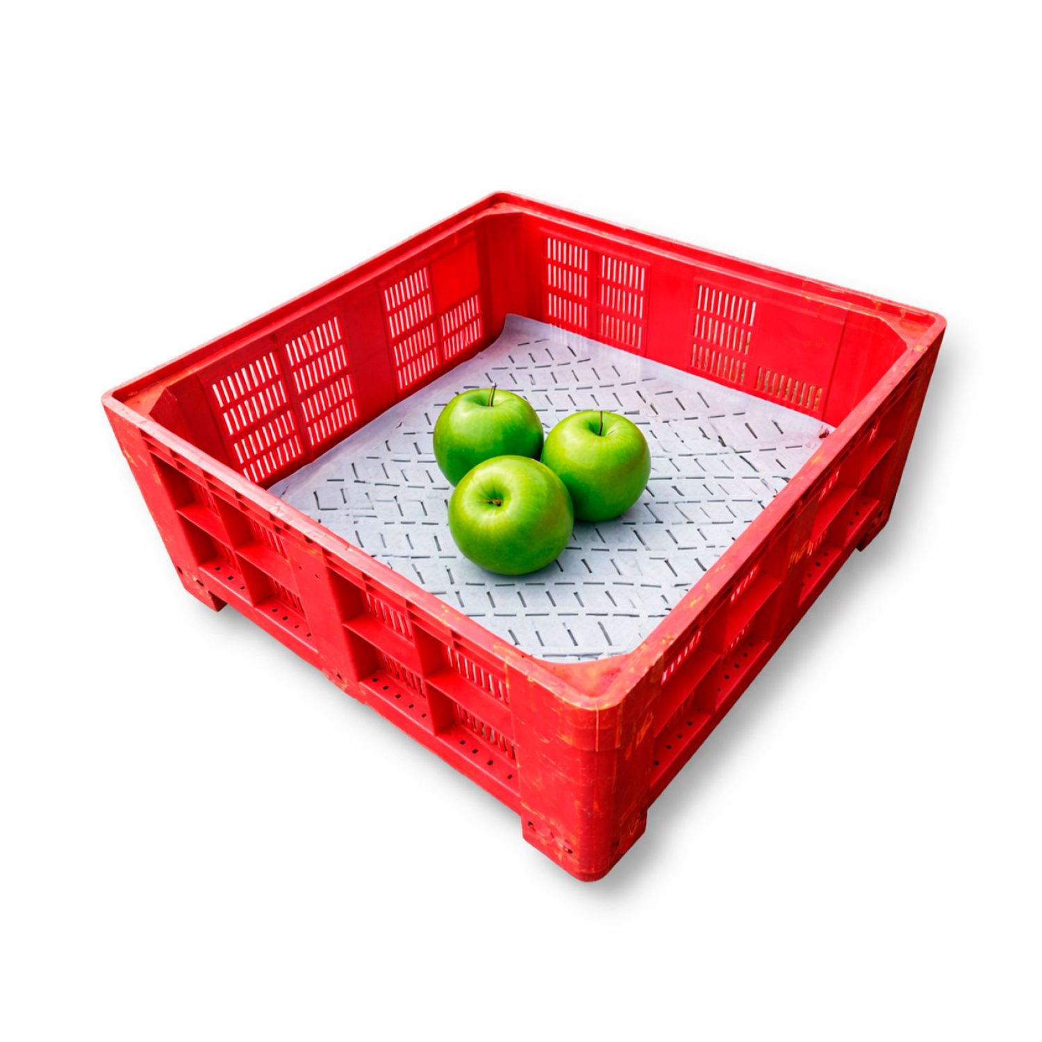 Lámina Air-foam para protección y acolchado de palots de fruta.