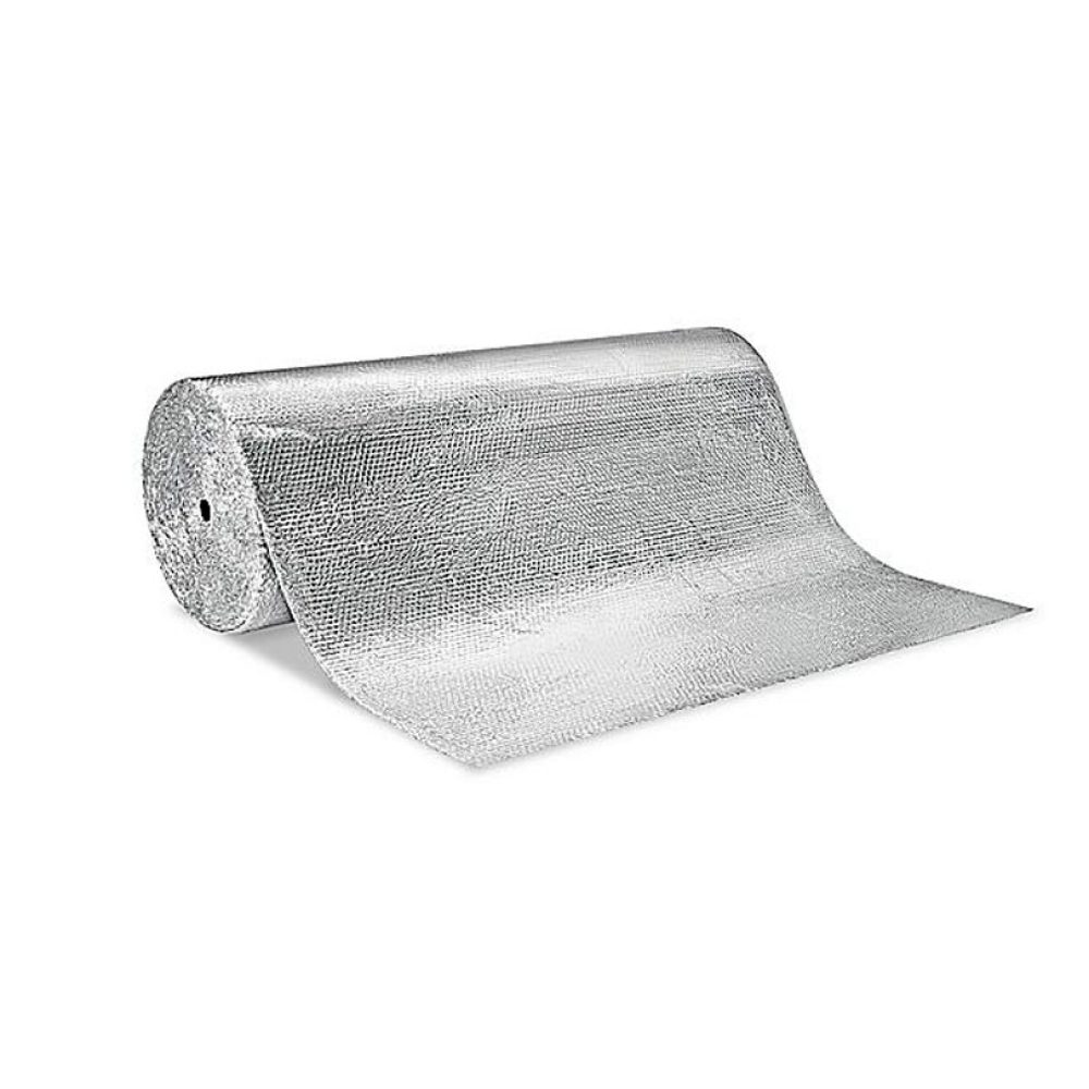 Rollo de burbuja metalizado para aislamiento y protección en embalaje.