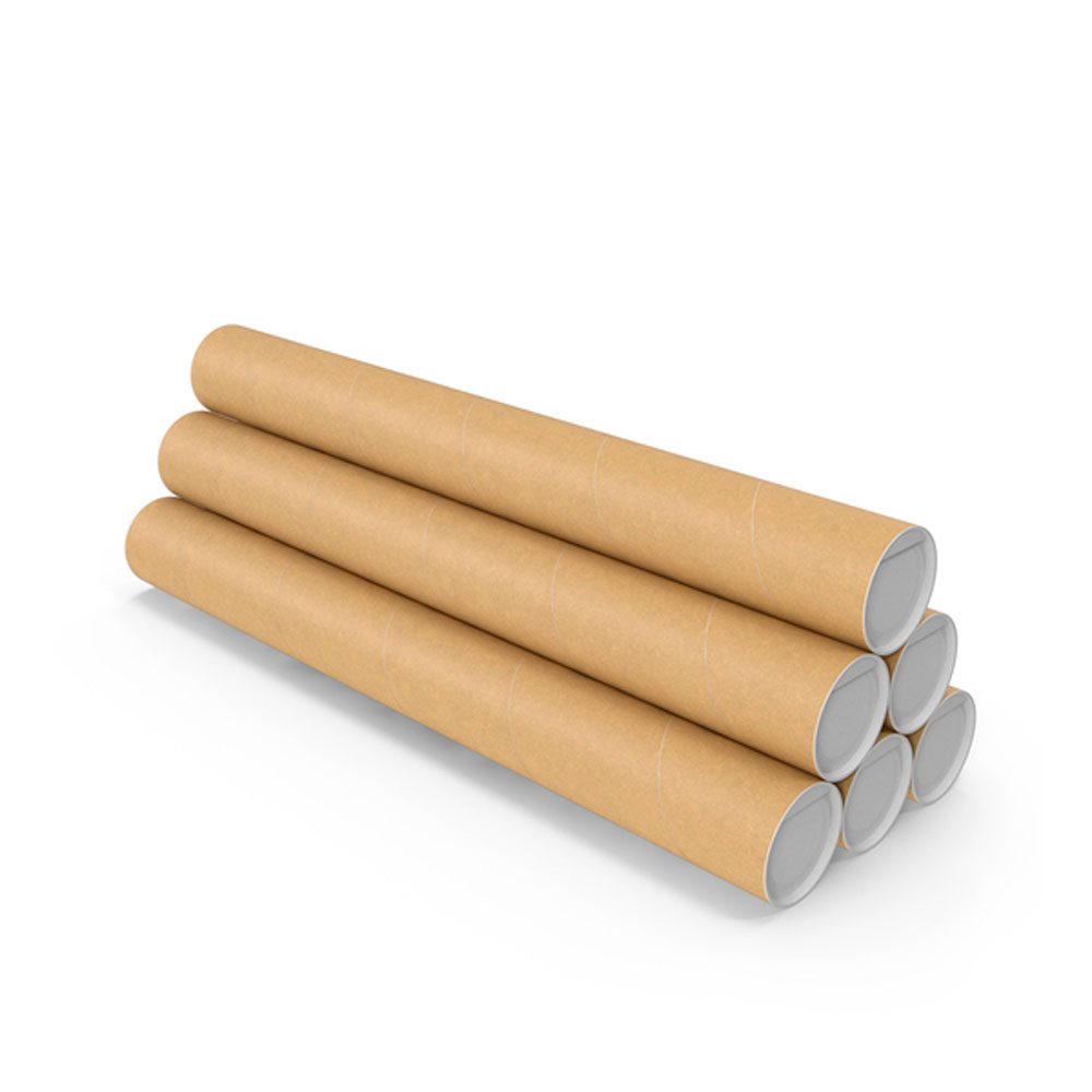 Tubos de cartón resistentes para embalaje y envío de documentos o planos.